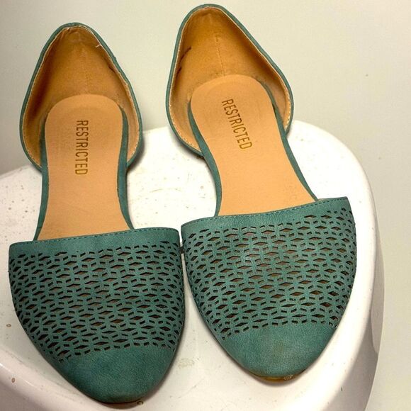 Restricted Shoes - Restricted women’s size 9 slip on slides green in color  good condition